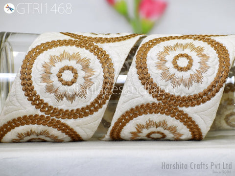 9 Yard Indian 8cm Embroidered Trim Embellishment Sari Border Embroidery Saree Ribbon Cushions Home Décor Sewing Clothing Costumes Trimmings