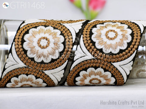 9 Yard Indian 8cm Embroidered Trim Embellishment Sari Border Embroidery Saree Ribbon Cushions Home Décor Sewing Clothing Costumes Trimmings