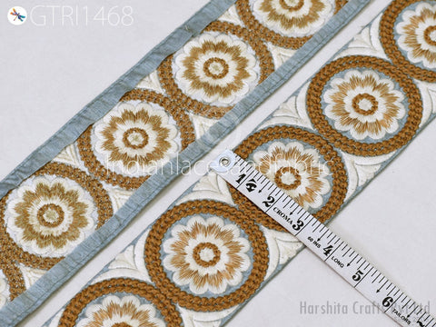 9 Yard Indian 8cm Embroidered Trim Embellishment Sari Border Embroidery Saree Ribbon Cushions Home Décor Sewing Clothing Costumes Trimmings