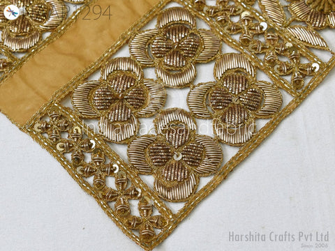 Zardozi Neckline applique, Beaded Work Neck Patches, Sewing applique, Embroidered Trim