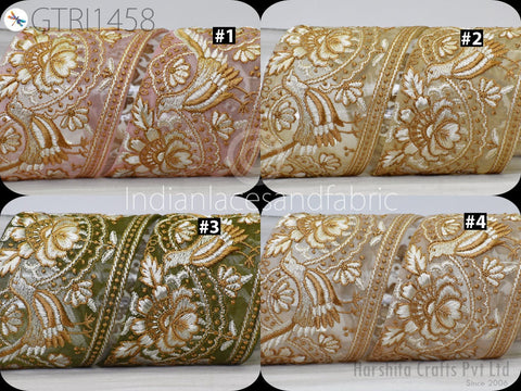 9 Yard Indian 8cm Embroidered Fabric Trim Embellishment Cushions DIY Crafting Sewing Decor Sari Border Wedding Saree Tape Embroidery Dress