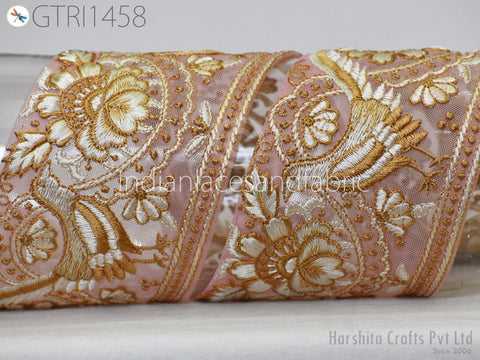 9 Yard Indian 8cm Embroidered Fabric Trim Embellishment Cushions DIY Crafting Sewing Decor Sari Border Wedding Saree Tape Embroidery Dress