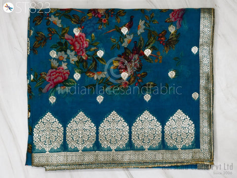 Organza Stole| Salwar Suit Dupatta, Organza Scarves Gift Her Women Brocade Evening Stole, Dyeable Dupatta, Scarfs