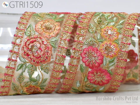 9 Yard Decorative 65MM Trim Indian DIY Crafting Embroidered Embellishment Cushion Sari Border Wedding Saree Sewing Embroidery Dress Trimming