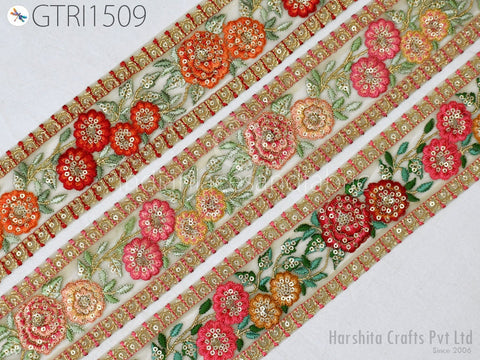 9 Yard Decorative 65MM Trim Indian DIY Crafting Embroidered Embellishment Cushion Sari Border Wedding Saree Sewing Embroidery Dress Trimming