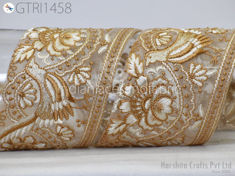 9 Yard Indian 8cm Embroidered Fabric Trim Embellishment Cushions DIY Crafting Sewing Decor Sari Border Wedding Saree Tape Embroidery Dress