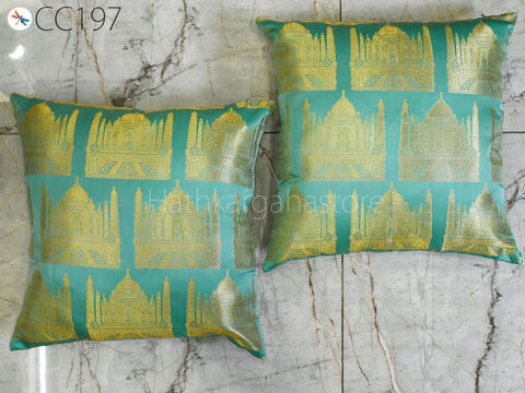 Indian cushion covBrocade Silk Frill Throw Pillow Cushion Cover Handmade Brocade Decorative Home Decor Pillowcase House Warming Bridal Shower Weddinger for home decor