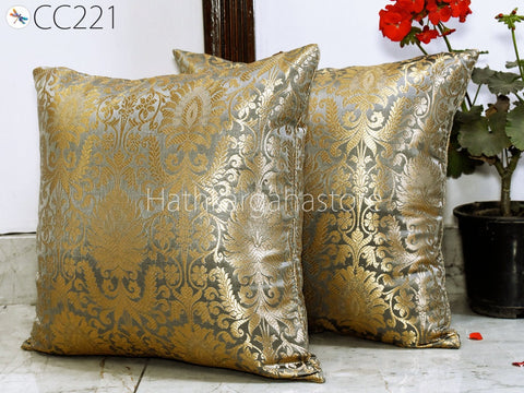 Brocade Silk Cushion Cover Frill Lumbar Pillow Throw Cushion Cover Handmade Embroidery Throw Pillow