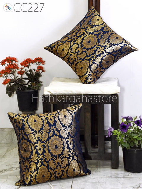 Brocade Silk Throw Pillow Lumbar Euro Sham 12X26 Handmade Luxury Home Decor