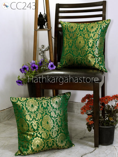 Brocade Silk Throw Pillow Lumbar Euro Sham 12X26 Handmade Luxury Home Decor