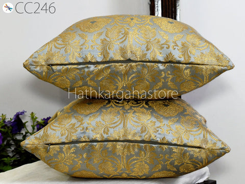 Brocade Silk Throw Pillow Lumbar Euro Sham 12X26 Handmade Luxury Home Decor