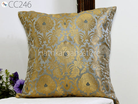 Brocade Silk Cushion Cover Frill Lumbar Pillow Throw Cushion Cover Handmade Embroidery Throw Pillow