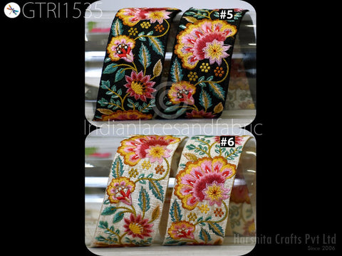 9 Yard Indian 5cm Embellishment Embroidered Fabric Trim Saree Ribbon Crafting Sewing Embroidery Border Wedding Dress Trimmings Cushion Cover