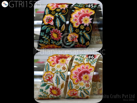 9 Yard Indian 5cm Embellishment Embroidered Fabric Trim Saree Ribbon Crafting Sewing Embroidery Border Wedding Dress Trimmings Cushion Cover