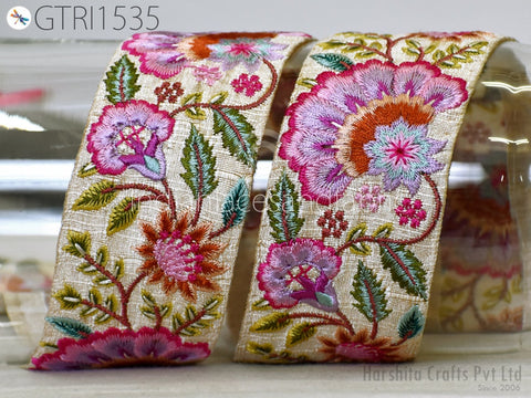 9 Yard Indian 5cm Embellishment Embroidered Fabric Trim Saree Ribbon Crafting Sewing Embroidery Border Wedding Dress Trimmings Cushion Cover