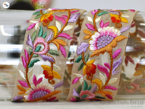 9 Yard Indian 5 CM Trim Decor Sari Border DIY Ribbon Sewing Fabric Embroidered Decorative Costumes Cushion Curtain Home Decor Trimming