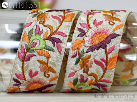 9 Yard Indian 5cm Trim Decor Sari Border DIY Craft Ribbon Sewing Fabric Embroidered Decorative Costumes Cushion Curtain Home Decor Trimming