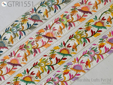 9 Yard Indian 5cm Trim Decor Sari Border DIY Craft Ribbon Sewing Fabric Embroidered Decorative Costumes Cushion Curtain Home Decor Trimming