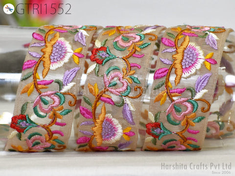 9 Yard Indian 5 Cm Trim Decor Sari Border DIY Crafting Ribbon Sewing Embroidered Decorative Costumes Cushion Curtain Home Decor Trimming