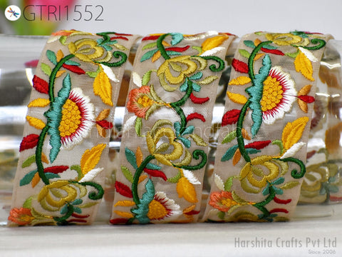 9 Yard Indian 5 Cm Trim Decor Sari Border DIY Crafting Ribbon Sewing Embroidered Decorative Costumes Cushion Curtain Home Decor Trimming