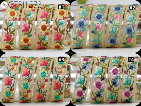 9 Yard Indian Sari Border 28 mm Embroidered Fabric Trim Cushions DIY Crafting Wedding Saree Sewing Embroidery Dress Embellishment Trimming