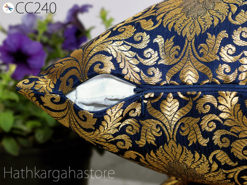 Brocade Silk Cushion Cover Frill Lumbar Pillow Throw Cushion Cover Handmade Embroidery Throw Pillow