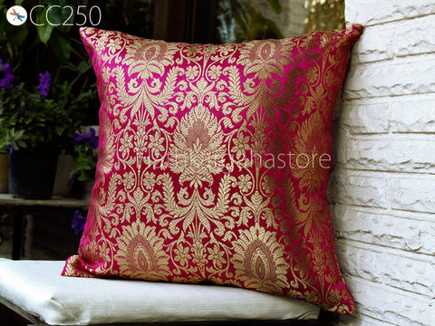 Banarasi Brocade Fabric Cushion Cover Pillow Cover Embroidered Cushions silk pillow cover