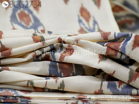 Indian Handloom Ikat Cotton Fabric by the yard Co ord sets Summer Dress for Women Kids Home Decor Handwoven Crafting Sewing Quilting Totes