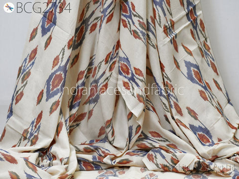 Indian Handloom Ikat Cotton Fabric by the yard Co ord sets Summer Dress for Women Kids Home Decor Handwoven Crafting Sewing Quilting Totes