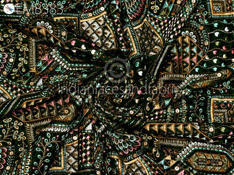 Embroidered fabric, dress fabric, Fabric for kurtis , fashion blogger fabric, Indain Embroidery , Quilting Cotton fabric, Fabric for making tops, Costume Dress fabric