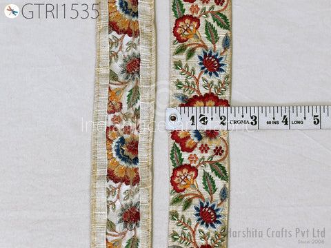 9 Yard Indian 5cm Embellishment Embroidered Fabric Trim Saree Ribbon Crafting Sewing Embroidery Border Wedding Dress Trimmings Cushion Cover