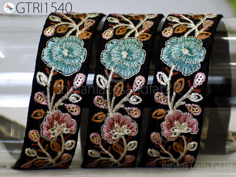 9 Yard Indian Embroidered 35mm Trim Embroidery Dress Embellishment Fabric Ribbon Trimming Cushions DIY Crafting Sari Border Wedding Saree