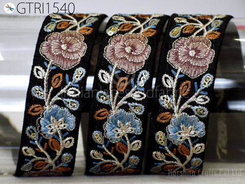 9 Yard Indian Embroidered 35mm Trim Embroidery Dress Embellishment Fabric Ribbon Trimming Cushions DIY Crafting Sari Border Wedding Saree