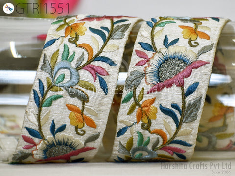 9 Yard Indian 5cm Trim Decor Sari Border DIY Craft Ribbon Sewing Fabric Embroidered Decorative Costumes Cushion Curtain Home Decor Trimming