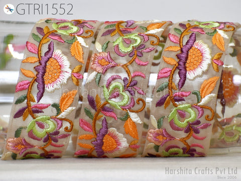 9 Yard Indian 5 Cm Trim Decor Sari Border DIY Crafting Ribbon Sewing Embroidered Decorative Costumes Cushion Curtain Home Decor Trimming