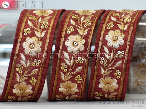 9 Yard Indian Sari Trim Embroidered Saree Ribbon Embellishments Embroidery Cushions Sewing Crafting Trimmings Curtains Headbands Border