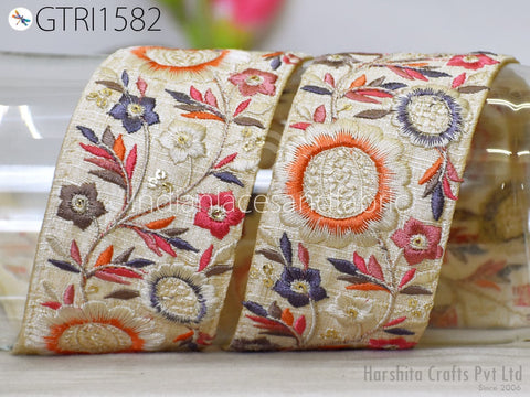 9 Yard Indian 50 mm Trim Sari Border Decor Crafting Sewing Embroidered Decorative Costumes Cushion Curtain Home Decor Trimmings Headband