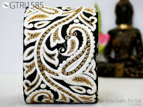 3 Yard Paisley 13cm Embroidered Fabric Trims Decorative Indian Border Sewing Beach Bags Ribbons Curtains Accessories Embellishments