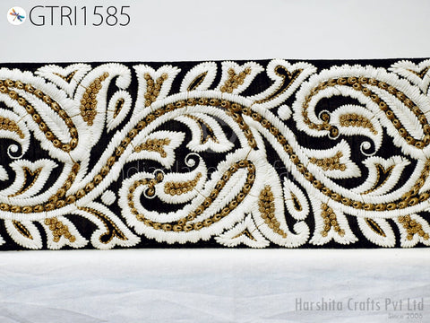 3 Yard Paisley 13cm Embroidered Fabric Trims Decorative Indian Border Sewing Beach Bags Ribbons Curtains Accessories Embellishments