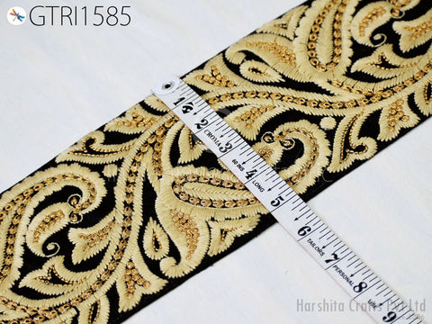 3 Yard Paisley 13cm Embroidered Fabric Trims Decorative Indian Border Sewing Beach Bags Ribbons Curtains Accessories Embellishments