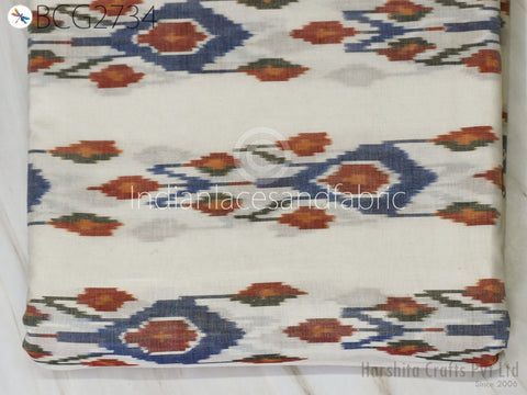Indian Handloom Ikat Cotton Fabric by the yard Co ord sets Summer Dress for Women Kids Home Decor Handwoven Crafting Sewing Quilting Totes