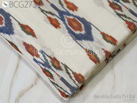 Indian Handloom Ikat Cotton Fabric by the yard Co ord sets Summer Dress for Women Kids Home Decor Handwoven Crafting Sewing Quilting Totes