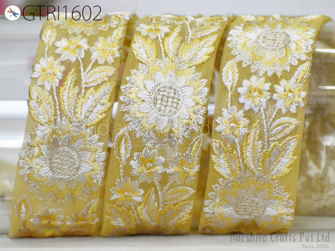9 Yard 4CM Embroidery Fabric Trim Indian Sewing Embellishment Embroidered Saree Ribbon Crafting Border Wedding Dress Trimmings Cushion Cover