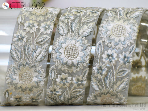 9 Yard 4CM Embroidery Fabric Trim Indian Sewing Embellishment Embroidered Saree Ribbon Crafting Border Wedding Dress Trimmings Cushion Cover