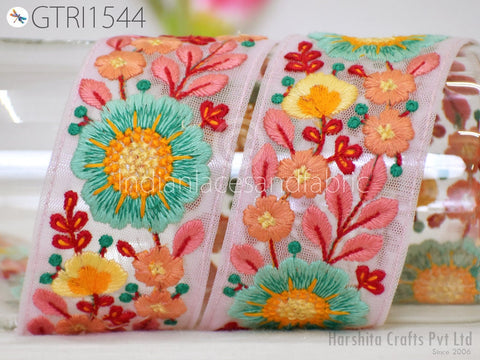 9 Yard Indian Embroidery 6 cm Fabric Trim Embellishments DIY Crafting Sewing Decorative Saree Indian Sari Border Embroidered Ribbon Costume