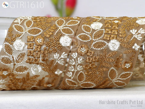 9 Yard Embroidered 85mm Ribbon Trim Sewing Indian Sari Border DIY Crafting Fabric Saree Sewing Decorative Beach Tote Bag Trimming Home Decor