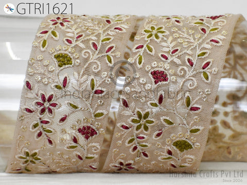 9 Yard Indian Ribbon 55mm Trim Sari Border DIY Craft Sewing Dresses Wear Embroidered Decorative Costumes Cushion Curtain Home Decor Trimming