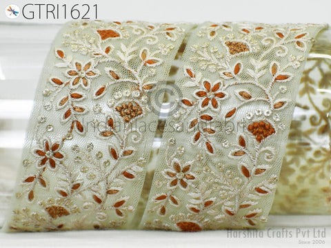 9 Yard Indian Ribbon 55mm Trim Sari Border DIY Craft Sewing Dresses Wear Embroidered Decorative Costumes Cushion Curtain Home Decor Trimming