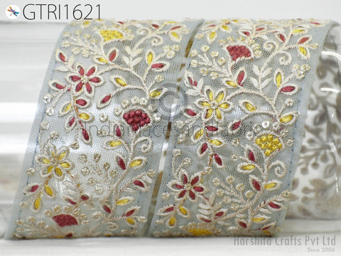 9 Yard Indian Ribbon 55mm Trim Sari Border DIY Craft Sewing Dresses Wear Embroidered Decorative Costumes Cushion Curtain Home Decor Trimming