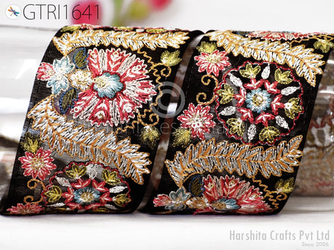 9 Yard Indian 7cm Ribbon Embroidered Fabric Trim Embellishment Cushion DIY Crafting Sewing Sari Border Wedding Saree Tape Embroidery Dresses